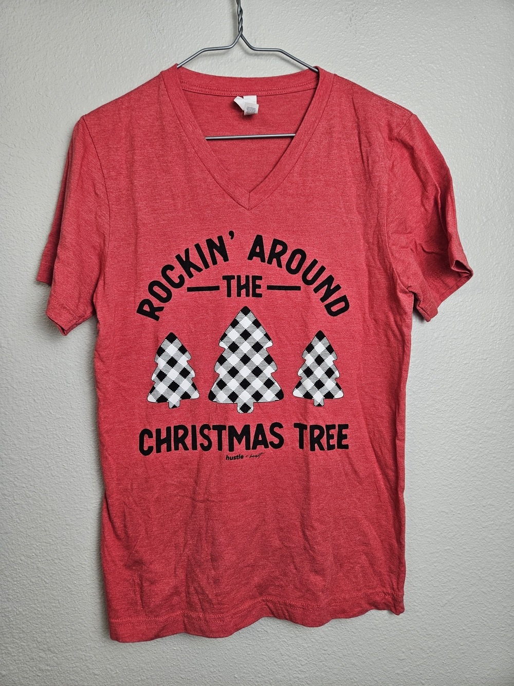 Bella Canvas Red Holiday Rockin Around the Christmas Tree Graphic Tee Size S